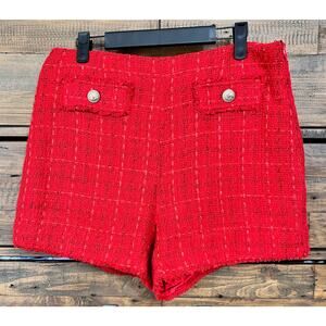 GENERATION LOVE Bunnie Tweed Shorts in Red Sz 10 NWT